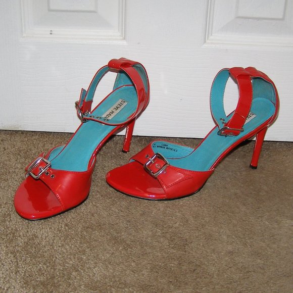 size 8 Vintage Used STEVE MADDEN Red Hot Sexy heel - Picture 1 of 14